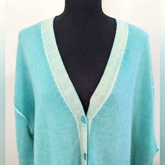 J. Crew Cashmere Preppy Academia Mermaid Fairy Cozy Coastal Capsule Cardigan XXL - Picture 3 of 9